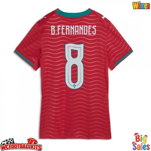 Portugal Bruno Fernandes #8 Replica Home Stadium Shirt for Women World Cup 2026 Short Sleeve